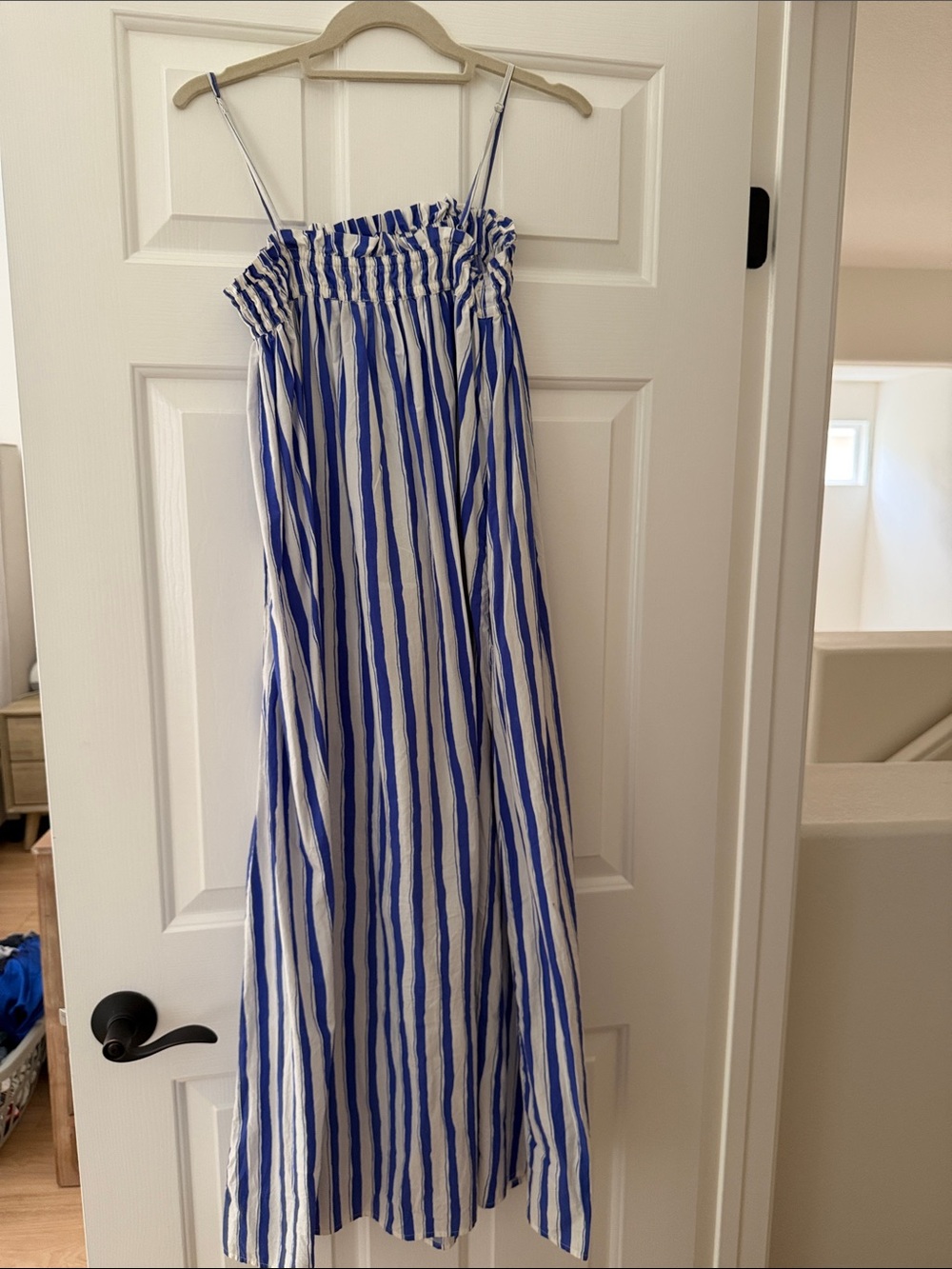 Madewell Blue and White Striped Maxi Dress